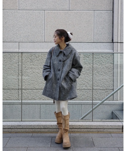 JUMELLE（ジュメロ）の「シャギー2wayコート（チェスターコート・レディース・グレー・MEDIUM）」の2枚目の写真