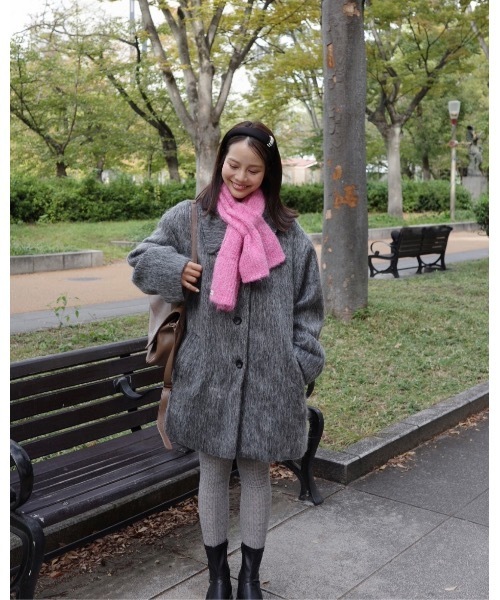 JUMELLE（ジュメロ）の「シャギー2wayコート（チェスターコート・レディース・グレー・MEDIUM）」の3枚目の写真