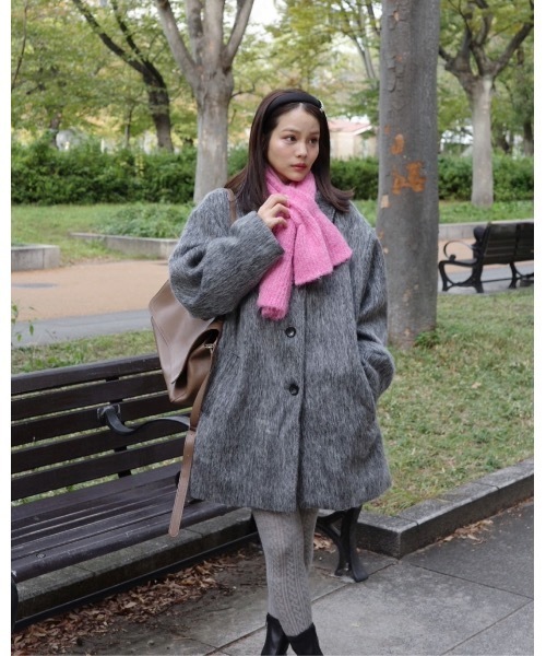 JUMELLE（ジュメロ）の「シャギー2wayコート（チェスターコート・レディース・グレー・MEDIUM）」の22枚目の写真