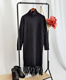 OSYAREVO | タートルネック ニット ワンピース 長袖 レディース(ワンピース)