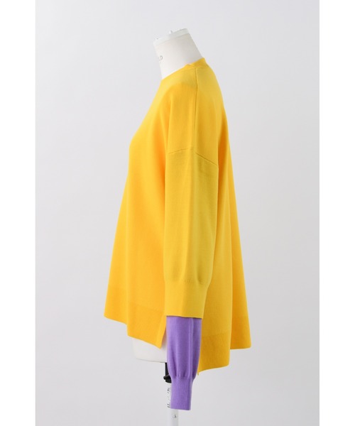 ENFOLD（エンフォルド）の「レイヤードニットプルオーバー（ニット/セーター・レディース・イエロー/杢グレー/ダークネイビー・38）」の8枚目の写真