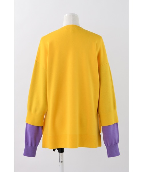 ENFOLD（エンフォルド）の「レイヤードニットプルオーバー（ニット/セーター・レディース・イエロー/杢グレー/ダークネイビー・38）」の9枚目の写真