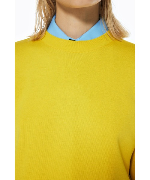 ENFOLD（エンフォルド）の「レイヤードニットプルオーバー（ニット/セーター・レディース・イエロー/杢グレー/ダークネイビー・38）」の5枚目の写真