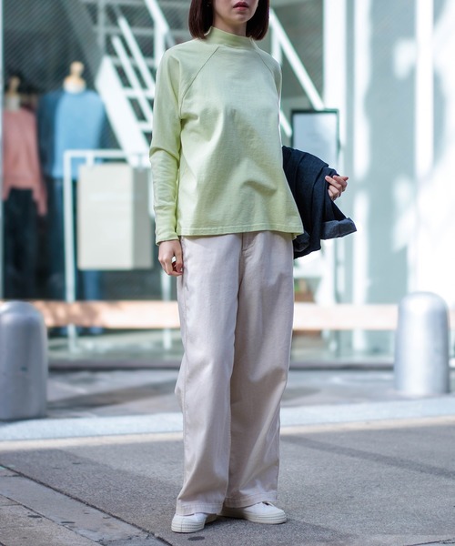 D.M.G.（ドミンゴ）の「[D.M.G / ディーエムジー] BD天竺 ラグランロングTシャツ（Tシャツ/カットソー・レディース・桜/ライム・FREE）」の10枚目の写真