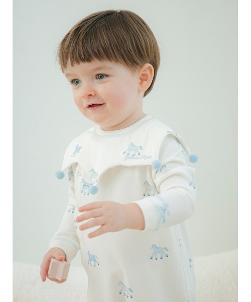 gelato pique（ジェラートピケ）の「【BABY】ポニー柄スタイ（スタイ/よだれかけ・キッズ・ブルー/ピンク・F）」の2枚目の写真