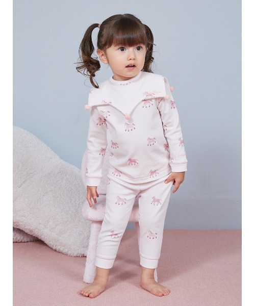 gelato pique（ジェラートピケ）の「【BABY】ポニー柄スタイ（スタイ/よだれかけ・キッズ・ブルー/ピンク・F）」の7枚目の写真