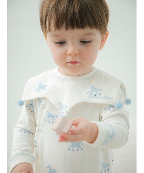 gelato pique（ジェラートピケ）の「【BABY】ポニー柄スタイ（スタイ/よだれかけ・キッズ・ブルー/ピンク・F）」の4枚目の写真