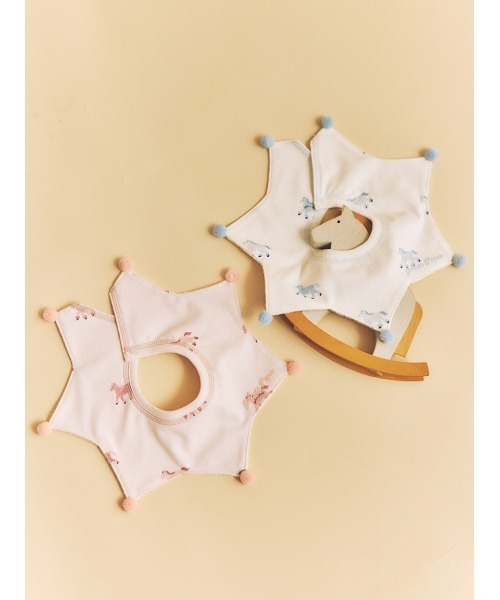 gelato pique（ジェラートピケ）の「【BABY】ポニー柄スタイ（スタイ/よだれかけ・キッズ・ブルー/ピンク・F）」の3枚目の写真