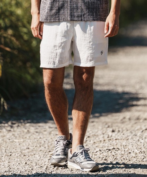 1minute 1second(ワンミニットワンセカンド)の「mp14367-linen like shorts ショートパンツ(1M26H170)(その他パンツ・メンズ・ブラック/ネイビー/ホワイト・S/M/L/XL)」の1枚目の写真