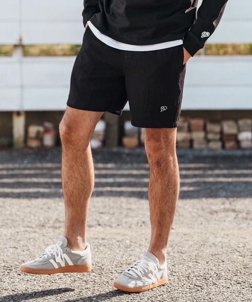 1minute 1second(ワンミニットワンセカンド)の「mp14367-linen like shorts ショートパンツ(1M26H170)(その他パンツ・メンズ・ブラック/ネイビー/ホワイト・S/M/L/XL)」の2枚目の写真