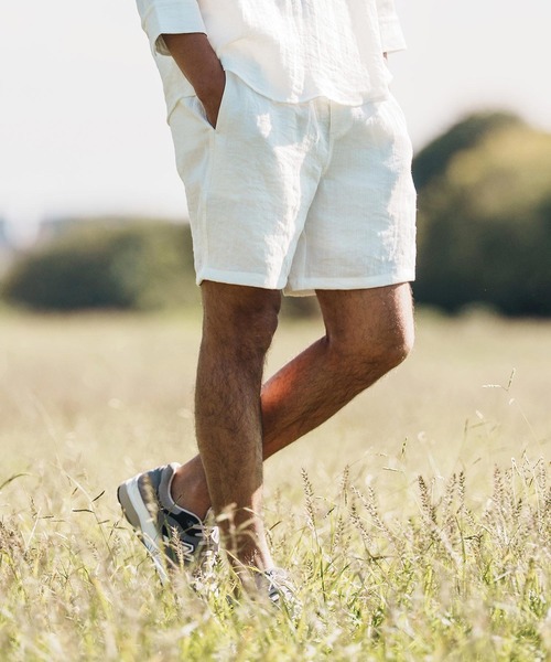 1minute 1second(ワンミニットワンセカンド)の「mp14367-linen like shorts ショートパンツ(1M26H170)(その他パンツ・メンズ・ブラック/ネイビー/ホワイト・S/M/L/XL)」の6枚目の写真