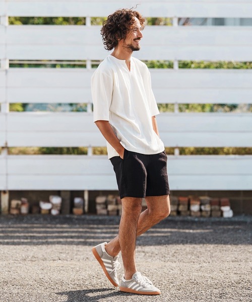 1minute 1second(ワンミニットワンセカンド)の「mp14367-linen like shorts ショートパンツ(1M26H170)(その他パンツ・メンズ・ブラック/ネイビー/ホワイト・S/M/L/XL)」の21枚目の写真