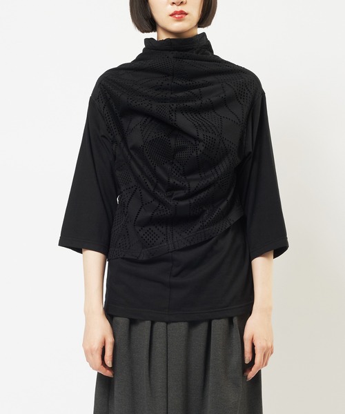gomme(ゴム)の「ハイネックドレープT(Tシャツ/カットソー・レディース・ブラック・MEDIUM)」の10枚目の写真