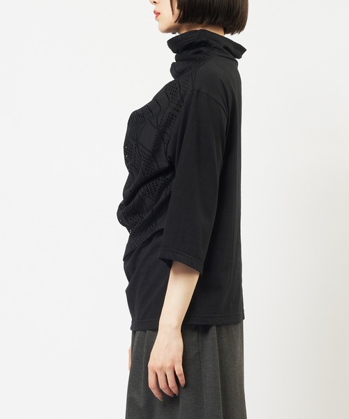 gomme(ゴム)の「ハイネックドレープT(Tシャツ/カットソー・レディース・ブラック・MEDIUM)」の11枚目の写真