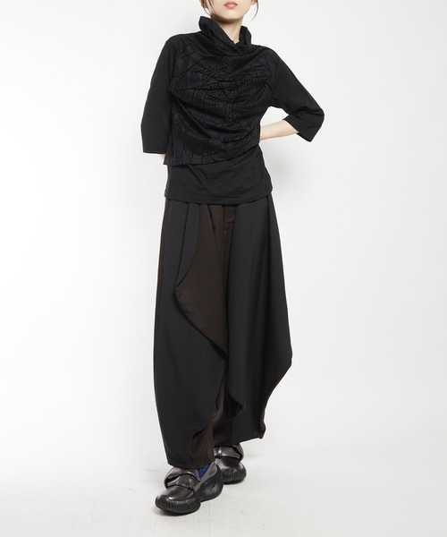 gomme(ゴム)の「ハイネックドレープT(Tシャツ/カットソー・レディース・ブラック・MEDIUM)」の20枚目の写真
