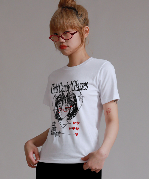 LIKE THE MOST（ライクザモースト）の「キャンディグラス レギュラー 半袖Tシャツ（Tシャツ/カットソー・レディース・ホワイト・LARGE/MEDIUM/SMALL）」の2枚目の写真