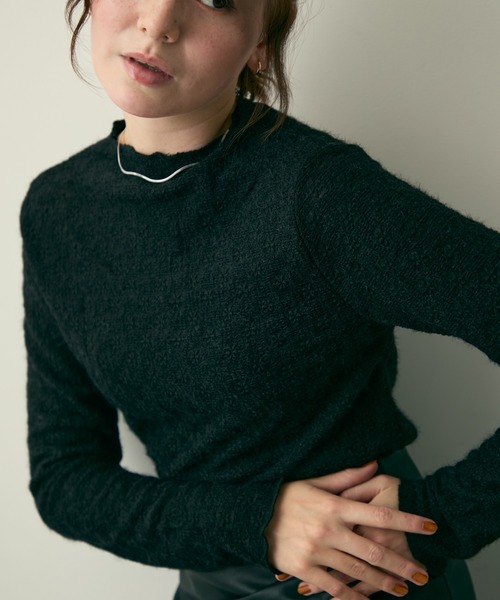 Lunea（ルネア）の「ハイネック花柄レーストップス（Tシャツ/カットソー・レディース・ブラック/ホワイト/ベージュ・FREE）」の18枚目の写真