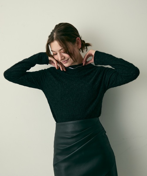 Lunea（ルネア）の「ハイネック花柄レーストップス（Tシャツ/カットソー・レディース・ブラック/ホワイト/ベージュ・FREE）」の20枚目の写真