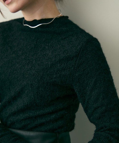 Lunea（ルネア）の「ハイネック花柄レーストップス（Tシャツ/カットソー・レディース・ブラック/ホワイト/ベージュ・FREE）」の17枚目の写真