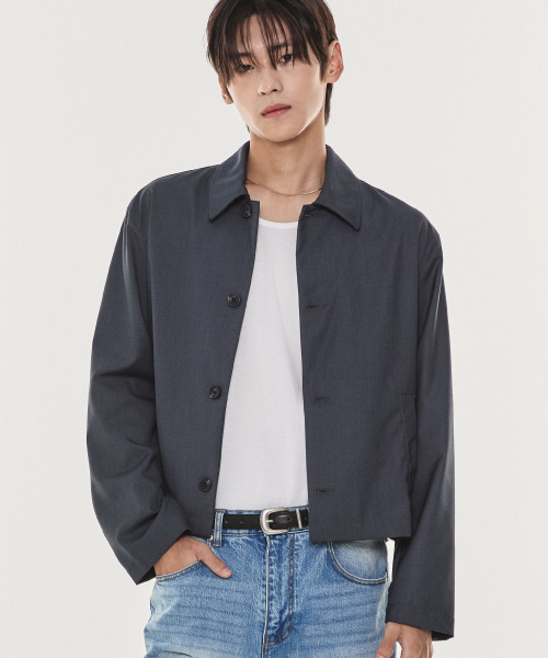 KICHUL(キチョル)の「Minimal crop jacket (charcoal)(その他アウター・メンズ・その他・SMALL/MEDIUM/LARGE)」の1枚目の写真
