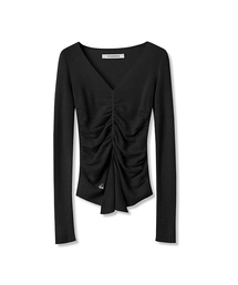 Vivacious（ビバシャス）の「Blanc Shirring Slit Knit - 5COL（ニット/セーター）」