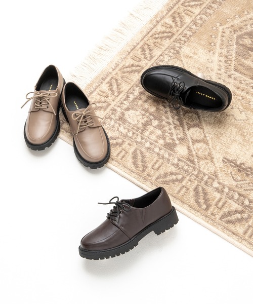 JELLY BEANS（ジェリービーンズ）の「トラックソールレースアップマニッシュシューズ(211-59363)JELLY BEANS(ジェリービーンズ)（ドレスシューズ・レディース・グレイッシュベージュ/ダークブラウン/ブラック・LL/S/M/L）」の15枚目の写真