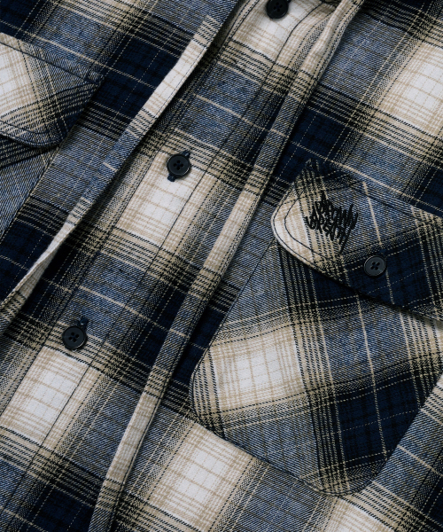 BROWNBREATH（ブラウンブレス）の「PATCH CHECK HOOD SHIRTS - NAVY（シャツ/ブラウス・メンズ・その他・MEDIUM/LARGE/SMALL/X-LARGE）」の4枚目の写真