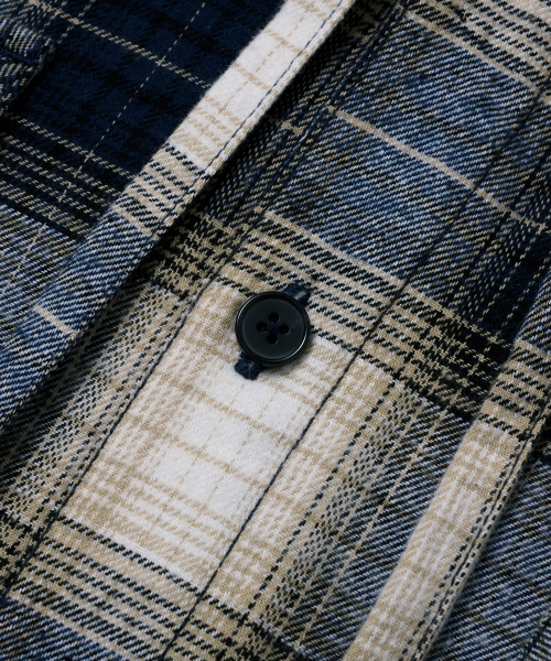BROWNBREATH（ブラウンブレス）の「PATCH CHECK HOOD SHIRTS - NAVY（シャツ/ブラウス・メンズ・その他・MEDIUM/LARGE/SMALL/X-LARGE）」の7枚目の写真