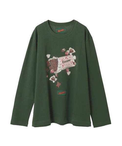 KARL HELMUT(カールヘルム)の「スウィートメモリーズプリントカットソー(Tシャツ/カットソー・メンズ・オフホワイト/グリーン/レッド/ブラック/チョコ・MEDIUM/LARGE)」の4枚目の写真