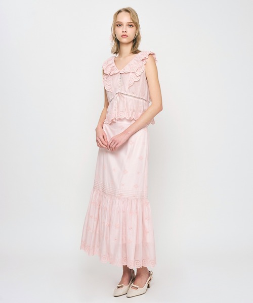 DEICY（デイシー）の「コットンボイルフラワーブラウス（シャツ/ブラウス・レディース・ライトブルー/レッド/ピンク/オフホワイト・FREE）」の14枚目の写真