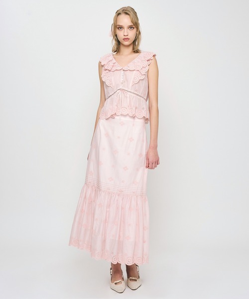 DEICY（デイシー）の「コットンボイルフラワーブラウス（シャツ/ブラウス・レディース・ライトブルー/レッド/ピンク/オフホワイト・FREE）」の15枚目の写真