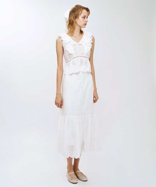 DEICY（デイシー）の「コットンボイルフラワーブラウス（シャツ/ブラウス・レディース・ライトブルー/レッド/ピンク/オフホワイト・FREE）」の6枚目の写真