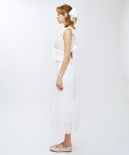 DEICY（デイシー）の「コットンボイルフラワーブラウス（シャツ/ブラウス・レディース・ライトブルー/レッド/ピンク/オフホワイト・FREE）」の7枚目の写真