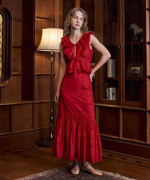 DEICY（デイシー）の「コットンボイルフラワーブラウス（シャツ/ブラウス・レディース・ライトブルー/レッド/ピンク/オフホワイト・FREE）」の18枚目の写真