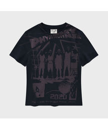 ウィメンズカートゥーンバスケットボール半袖Tシャツネイビー