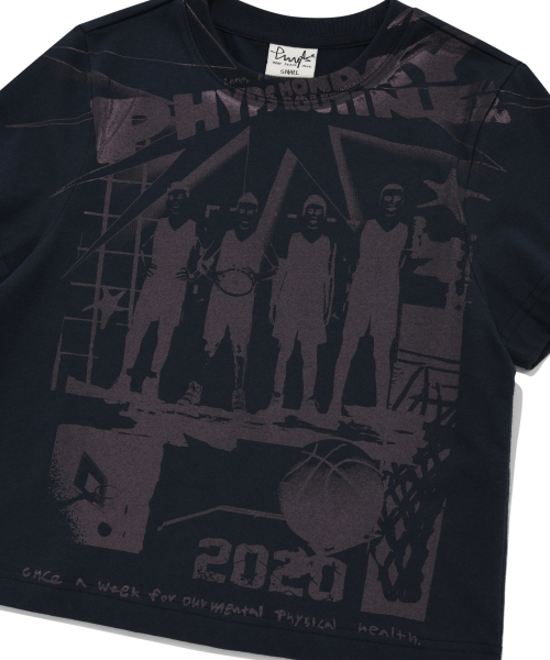 PHYSICAL DEPARTMENT(フィジカル デパートメント)の「ウィメンズカートゥーンバスケットボール半袖Tシャツネイビー(Tシャツ/カットソー・レディース・その他・MEDIUM/SMALL)」の4枚目の写真