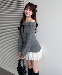 OLIVE des OLIVE | 【インフルエンサー企画】YUI girly cable one-piece(ワンピース)