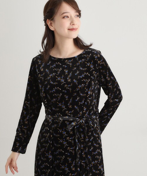 セール】【洗える／同柄アイテムあり】エラビー スプリッグ柄ベロア