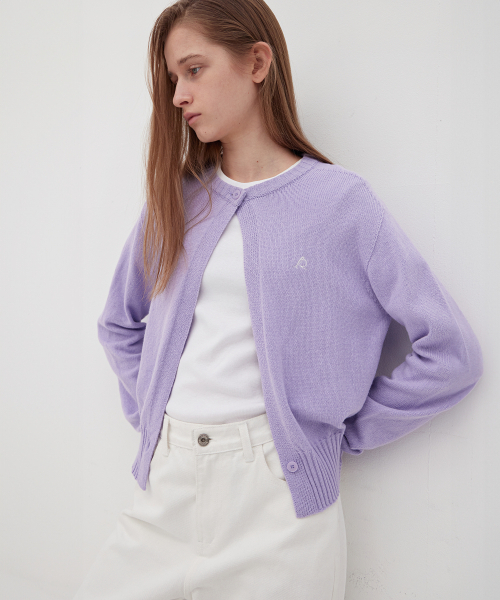 LEVAR(レバー)の「Two-Button Round Knit Cardigan - Lilac(ニット/セーター・レディース・Lilac・FREE)」の1枚目の写真