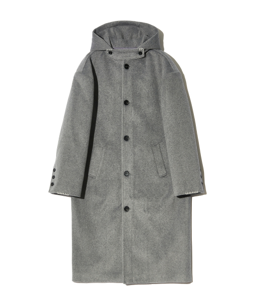 PIECEMAKER(ピースメーカー)の「HAND STITCH HOODIE MAXI WOOL COAT (GREY)(チェスターコート・レディース・その他・MEDIUM/LARGE)」の3枚目の写真