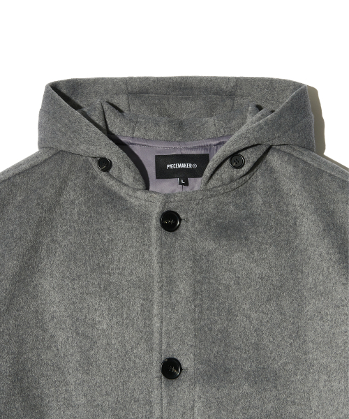 PIECEMAKER(ピースメーカー)の「HAND STITCH HOODIE MAXI WOOL COAT (GREY)(チェスターコート・レディース・その他・MEDIUM/LARGE)」の7枚目の写真