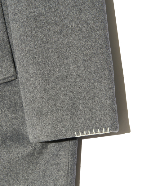 PIECEMAKER(ピースメーカー)の「HAND STITCH HOODIE MAXI WOOL COAT (GREY)(チェスターコート・レディース・その他・MEDIUM/LARGE)」の9枚目の写真