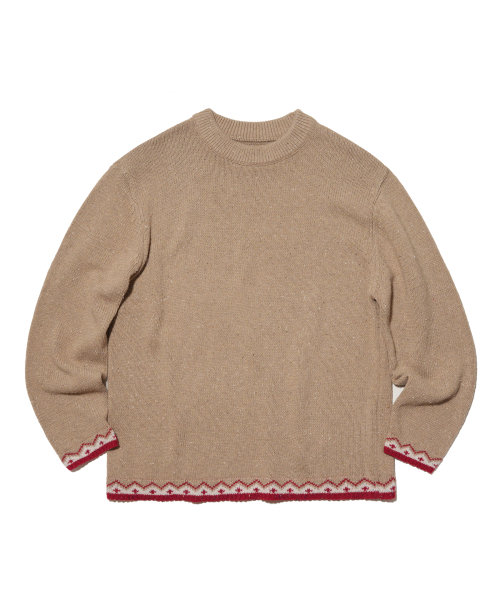 Nep Jacquard Pullover Knit — джемпер‑пуловер, бежевый