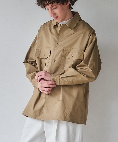 NewAnce(ニュアンス)の「【NewAnce】Work Shirt Jacket / ワークシャツジャケット -オリジナルツイルシリーズ-(その他アウター・メンズ・ブラック/ベージュ・M/L)」の2枚目の写真