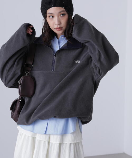 FREE'S MART（フリーズマート）の「フリースハーフジッププルオーバー（スウェット・レディース・ホワイト/レッド/グレー・FREE）」の7枚目の写真