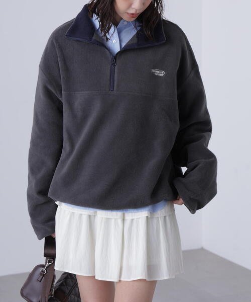 FREE'S MART（フリーズマート）の「フリースハーフジッププルオーバー（スウェット・レディース・ホワイト/レッド/グレー・FREE）」の8枚目の写真