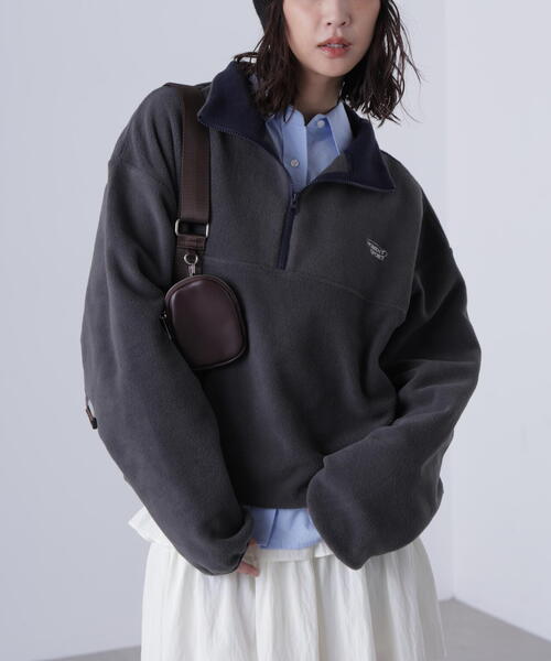 FREE'S MART（フリーズマート）の「フリースハーフジッププルオーバー（スウェット・レディース・ホワイト/レッド/グレー・FREE）」の9枚目の写真