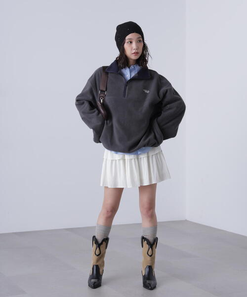 FREE'S MART（フリーズマート）の「フリースハーフジッププルオーバー（スウェット・レディース・ホワイト/レッド/グレー・FREE）」の10枚目の写真