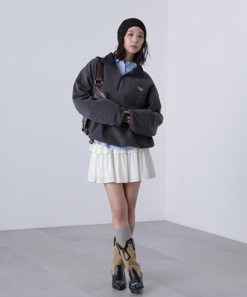 FREE'S MART（フリーズマート）の「フリースハーフジッププルオーバー（スウェット・レディース・ホワイト/レッド/グレー・FREE）」の11枚目の写真