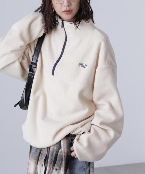 FREE'S MART（フリーズマート）の「フリースハーフジッププルオーバー（スウェット・レディース・ホワイト/レッド/グレー・FREE）」の16枚目の写真